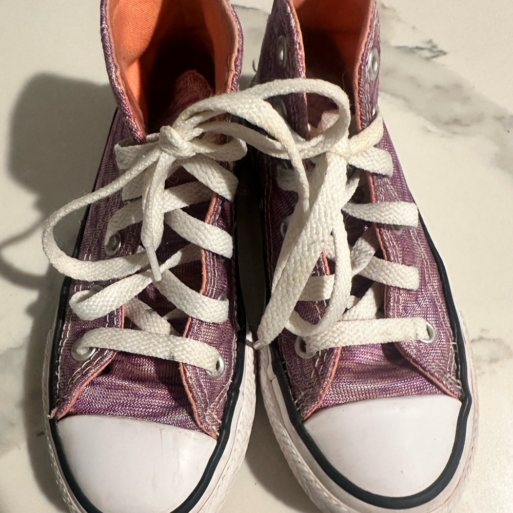 Converse Kids' Purple and Orange High-Top Sneakers